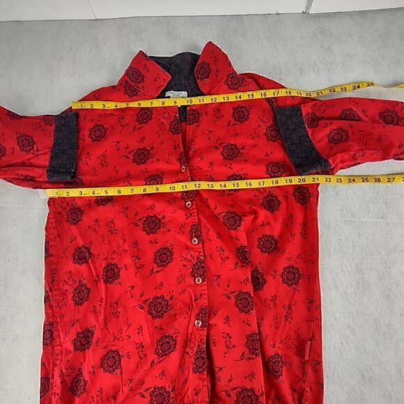 Nautica Rose Pattern Red 100% Cotton Cozy Pajama, Sleepwear Lounge Set Size L - Picture 12 of 16
